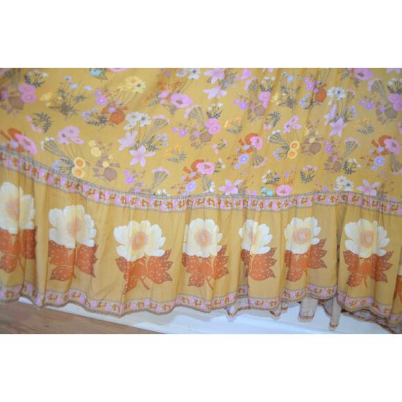 Spell & The Gypsy Wild Bloom Short Sleeve Dress Long Maxi Golden X Small - Picture 5 of 9